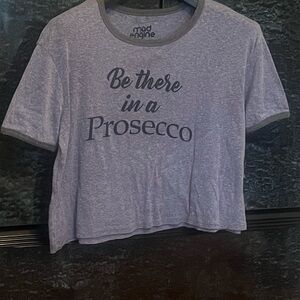 Mad Engine 'Be there in a Prosecco' Graphic Cropped Tee